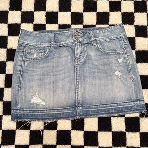 Old Navy Light Blue Distressed Mini Skirt